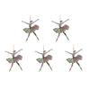 Set Of 5 Ballet Dancer 2D Ornament Acrylic Pendants Christmas Tree Decoration Handmade Jewelry for Dance Enthusiasts