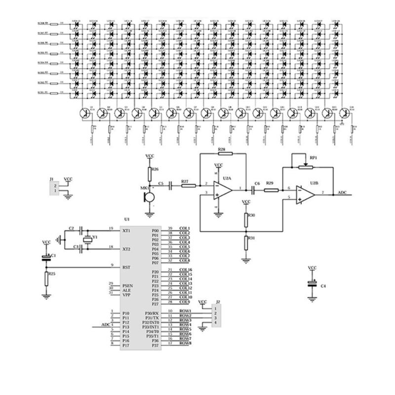 Colorful Voice Activated LED Rhythm Light Display Board With 16X8 Light Panel For Music Visualization Projects