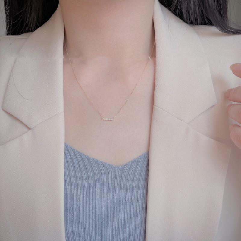 S925 Sterling Silver Diamond-Studded Necklace Women's Sexy Design Light Luxury and Simplicity Ultra-Fine Clavicle Chain