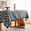 Christmas Day Old Man Table Cloth Small Plaid Snowflake Print Cotton And Linen Cover Fabric Hairball Outer Tablecloth