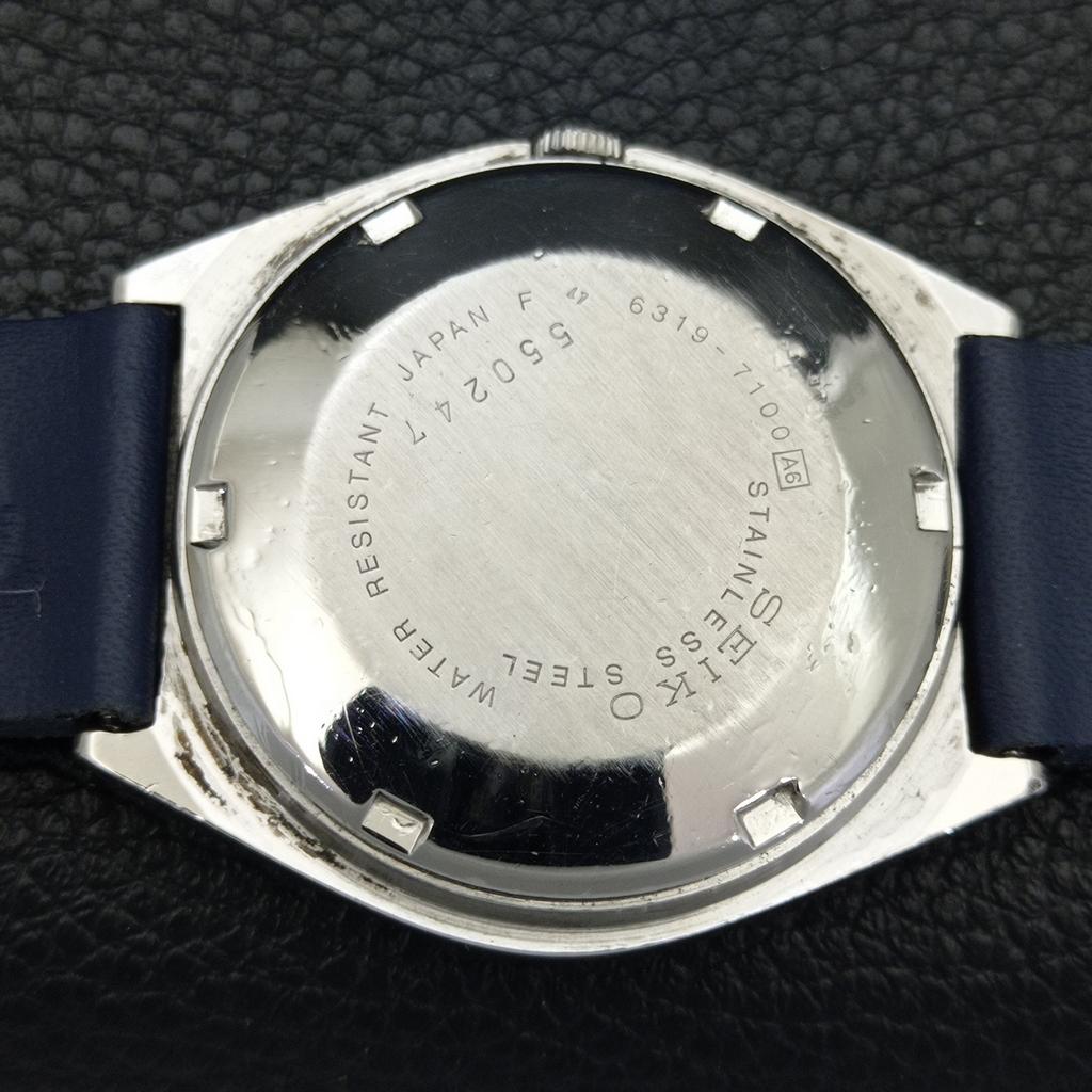 VINTAGE SEIKO 5 AUTOMATIC 6349A JAPAN MENS BLUE COLOR DIAL WATCH a701270-5 R206a-a701270