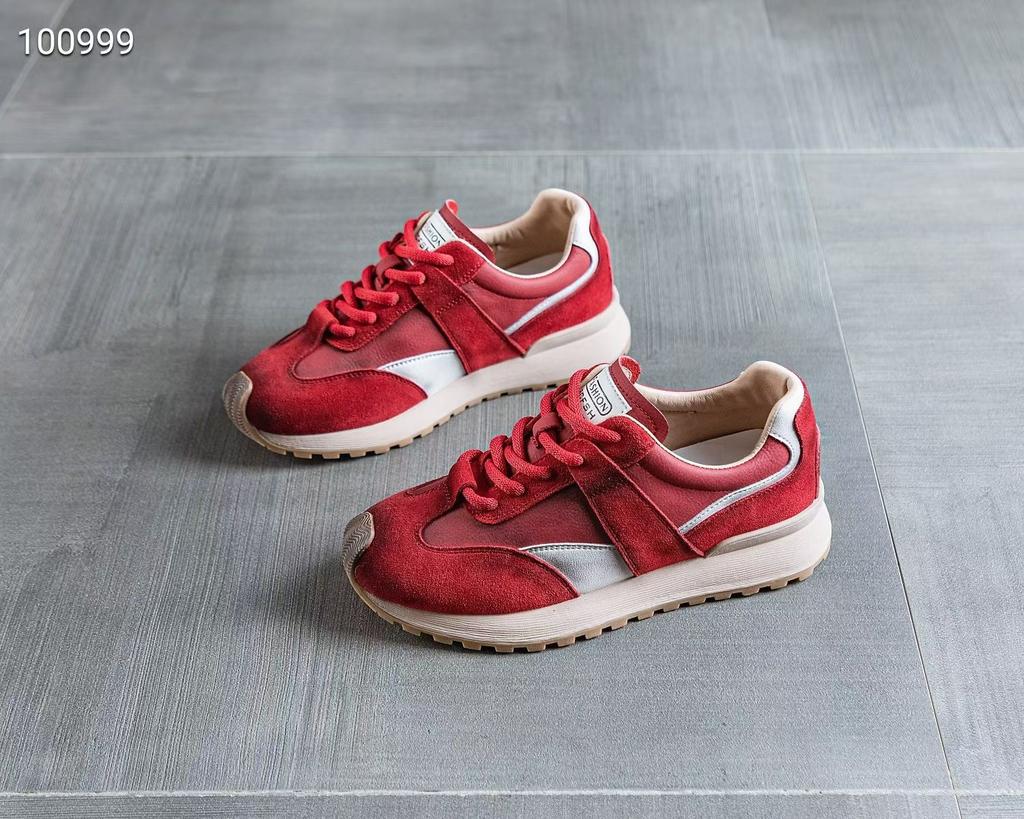 Leather mesh Forrest Gump shoes women's 2025 new autumn breathable retro versatile platform casual sports waffles