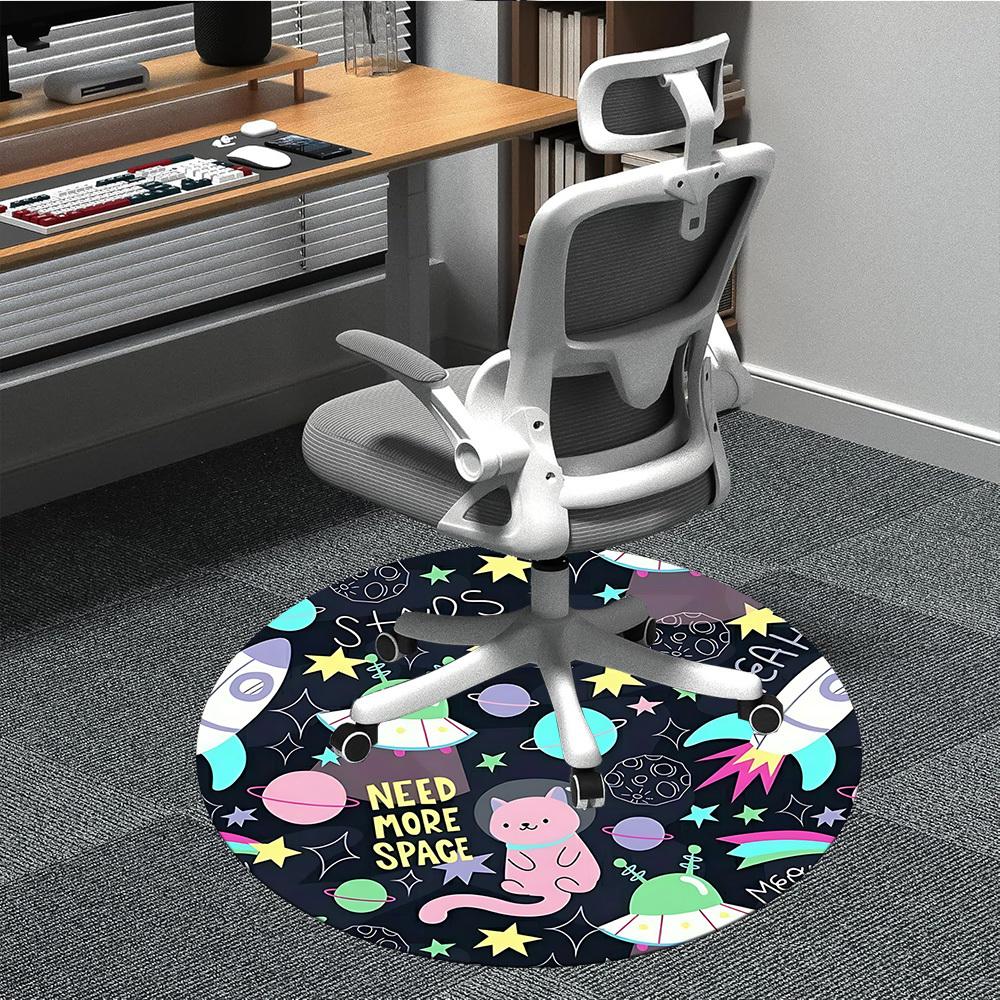 

1pc Space Cats Office Round Area Rug, Under Office Chairs Bedroom Living Room Home Decor, Room Deco, Available in Various Sizes 223 80cm by 80cm