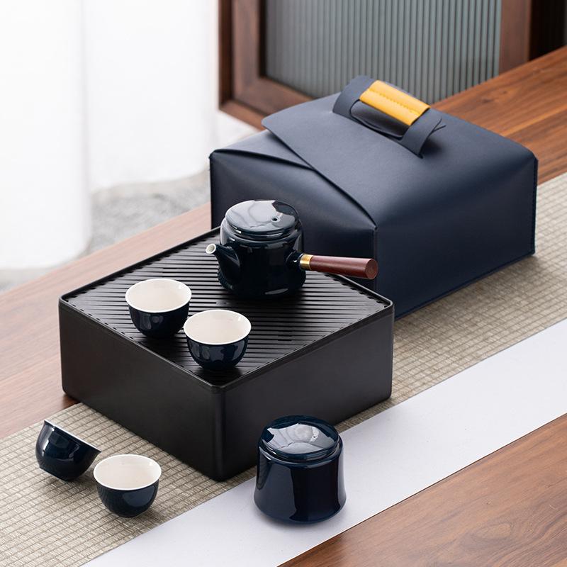 Ceramic Portable Kung Fu Travel Tea Set Business Enterprise Banking Company Annual Meeting Gifts