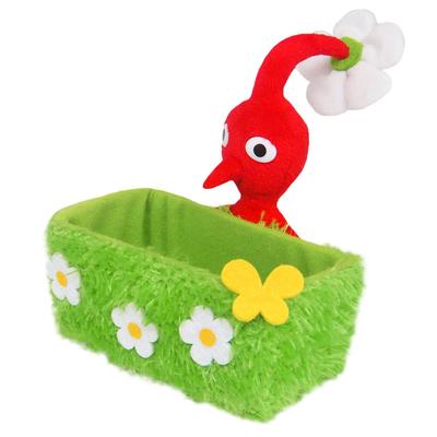 Boeki Pikmin Plush Toy Goods Red Pikmin Accessory Box W12 X D10 X H13cm PKZ01 San-Ei (Grass)