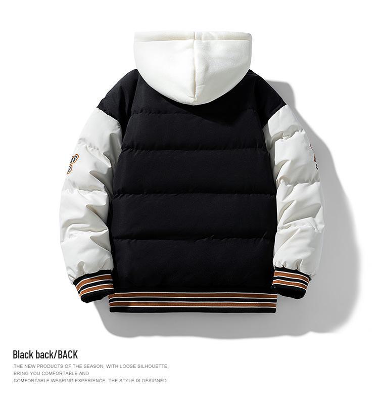 Herren 2023 Winter Kapuzen-Baumwolljacke - Jugendlich Trendy, Dick, Zweiteiliger Stil