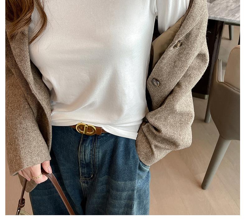 Women's Stand-up Collar Long Sleeve Base Layer Top for Spring, Autumn, and Winter