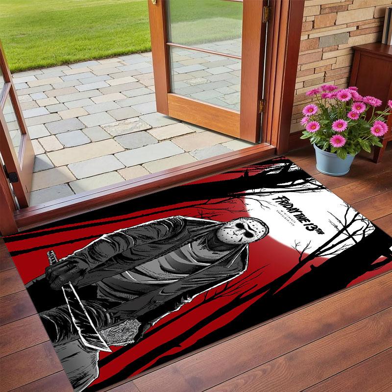Crystal Velvet Rug Soft Non Slip Indoor Floor Mat Home DecorFriday the 13th Jason Voorhees