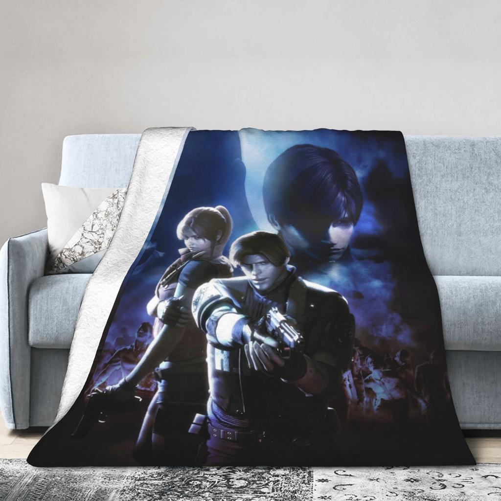 Leon S. Kennedy Video Game Residents Evils 4 Warm Soft Blankets  Kids Plush Throw Blanket Funny Flannel Bedspread Sofa Bed Cover