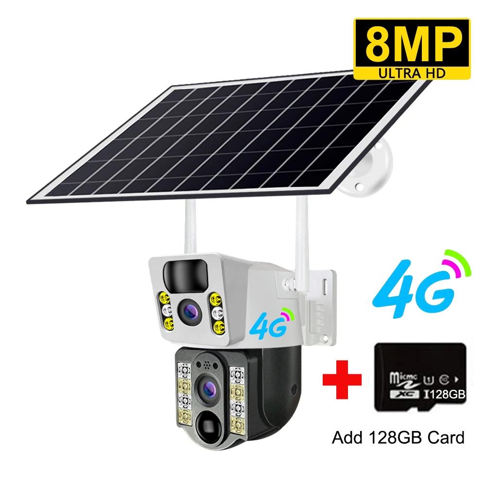 2025 V380Pro 8MP 4K Solar-Akku-WLAN-Kamera Außenbereich Auto-Tracking Personenerkennung Solarenergie Überwachung Drahtlose Kamera
