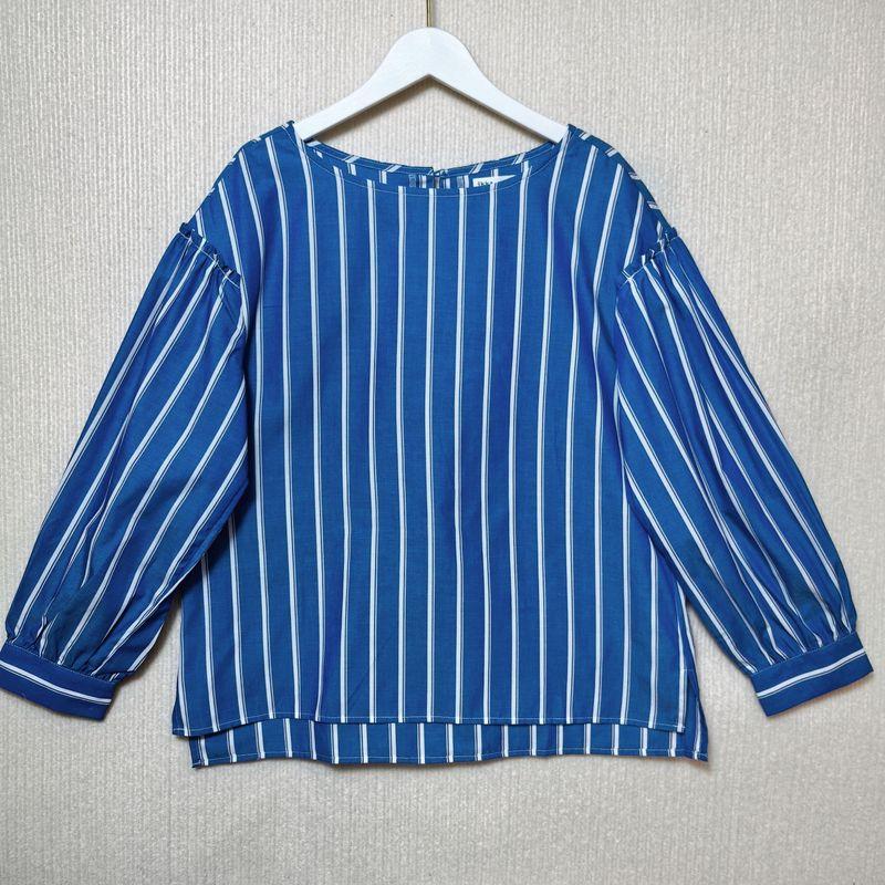 Trade Orders Exported To Japan Tail Goods Stripe Round Neck Pullover Long Sleeve Shirt Women Casual All-matching Top Short Spring and Autumn Small