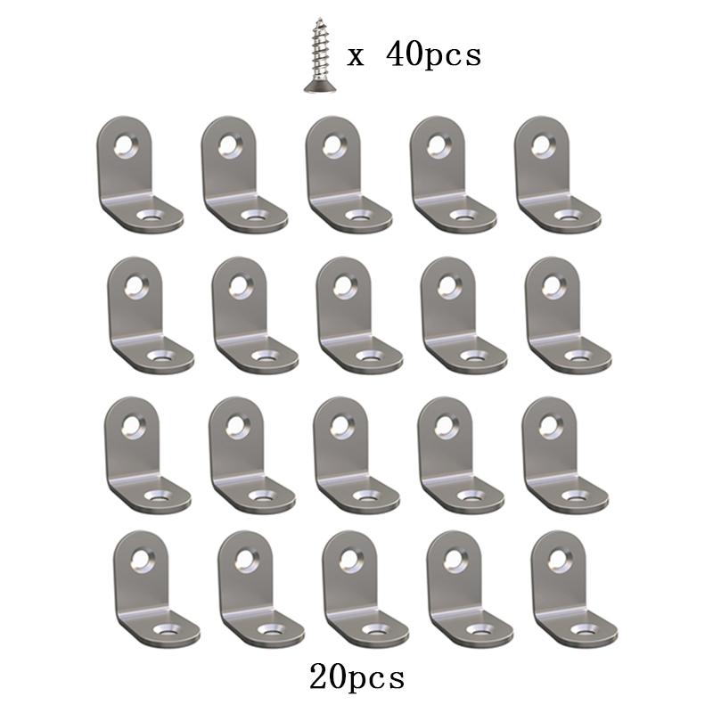 10~50PCS Stainless Steel L Shaped Bracket 90 Degree Right Angle Corner Brackets for DIY Wood Furniture, Chair, Drawer Cabinet