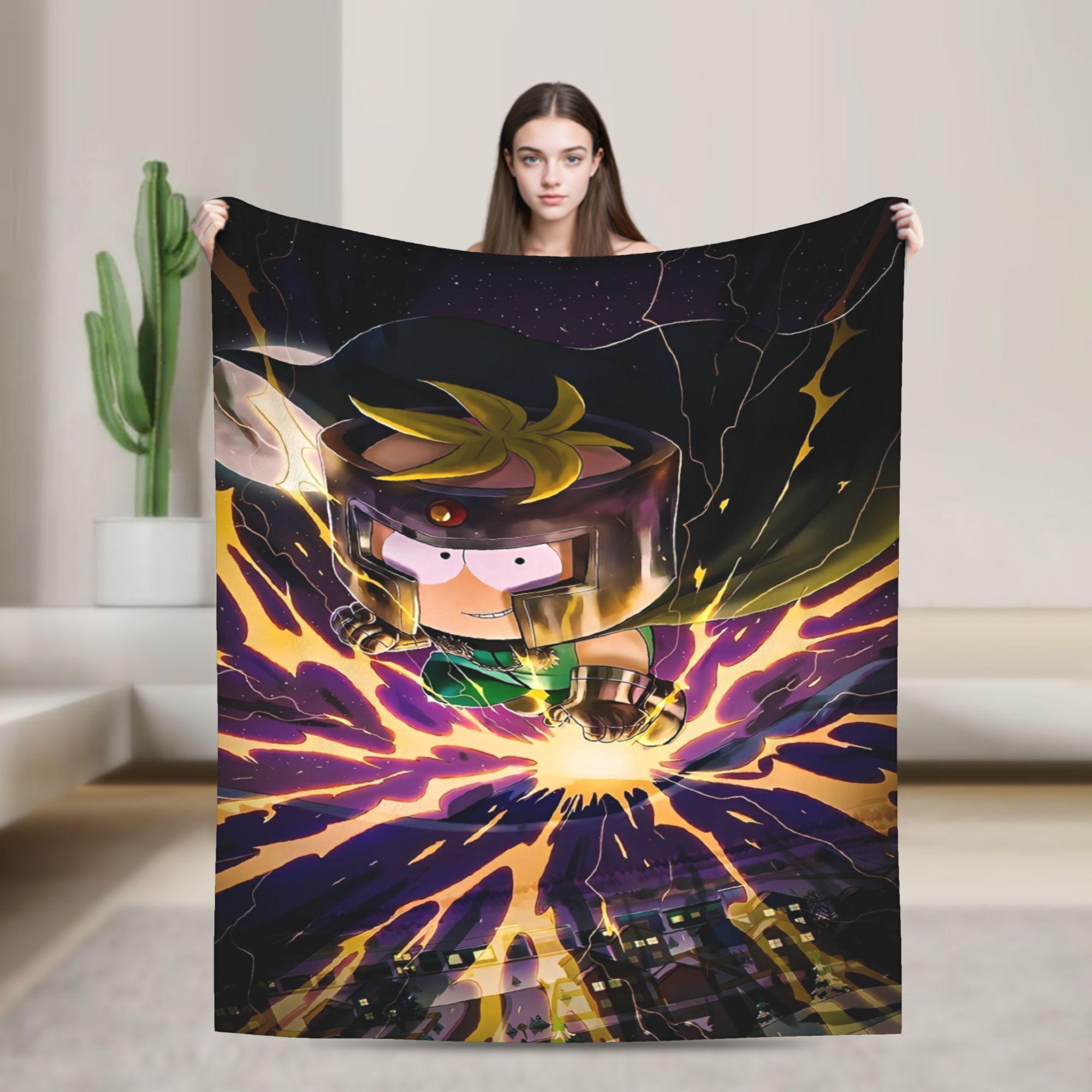 South Parks Blanket Warm Comfortable Plush Throw Blanket For Students Outdoor Flannel Bedspread Bed Cover 130cmx150cm
