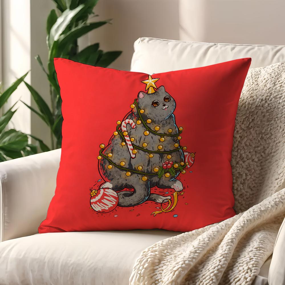 Christmas Cartoon Cat Cushion Cover Best Home Office Coffee Pillow Sofa Printing Decoration Room Shop Car Nordic Simplicity Hit