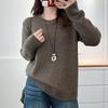 Plus Size Women Long Sleeve Sequin Crew Neck Pullover Winter Bottoming Sweater