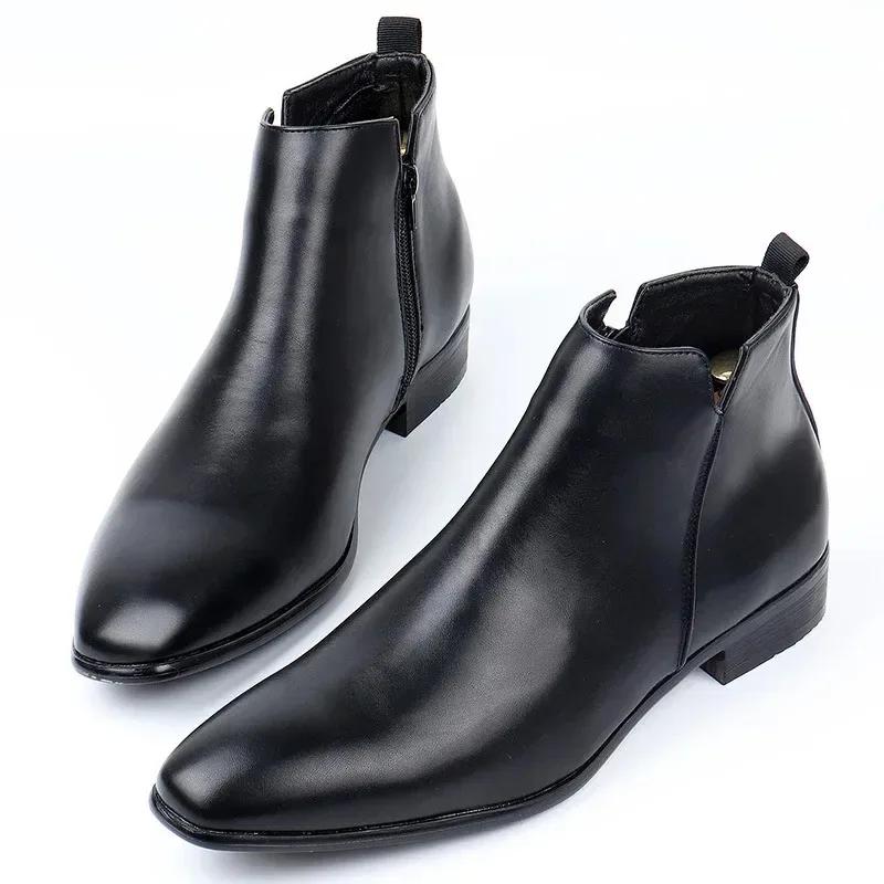 Fashion 2024 New Hot Selling Men Chelsea Boots Foreign Trade Small Square Head Men's Shoes with All Fashionable Men's Ankle Boots