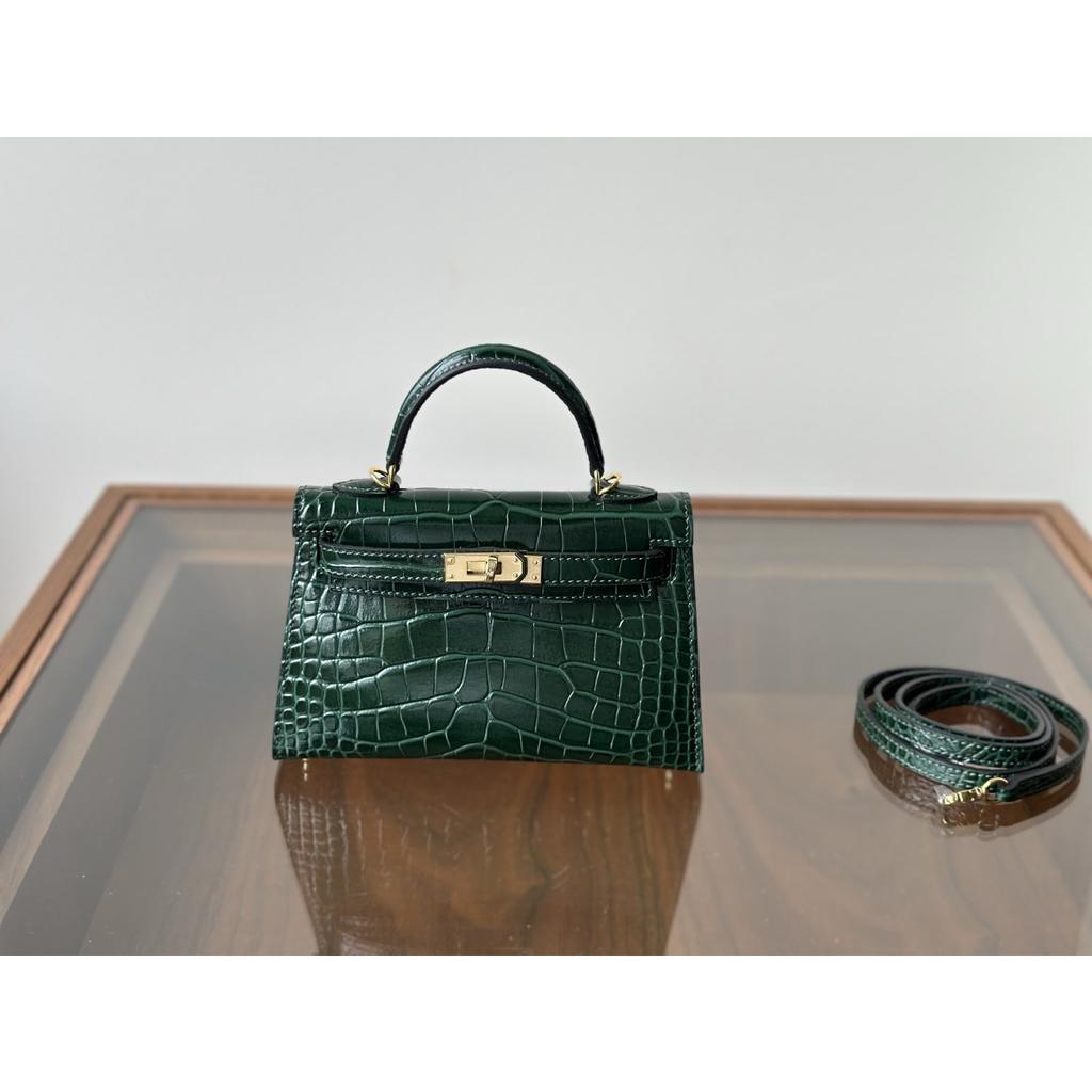 Kazilan 19cm crocodile pattern mini Kelli handbag fashion versatile shoulder messenger bag women's bag