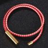 Fashion Red Pink Braided Leather Bracelet For Women Jewelry Multilayer Leather Fashion Clasps Bracelet