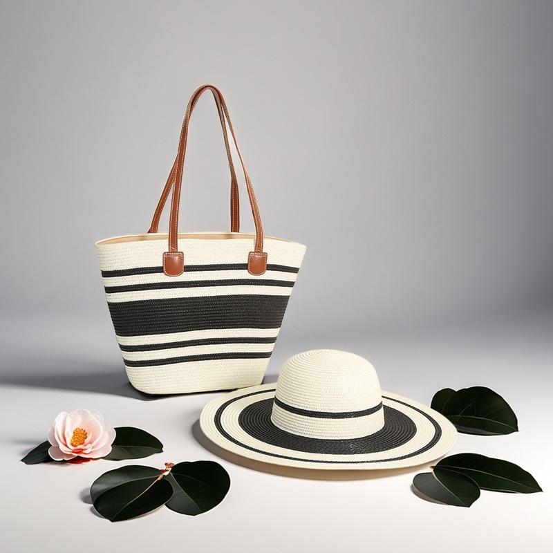 Trendy French One-Shoulder Straw Tote: Large-Capacity Woven Beach & Vacation Handbag for Women