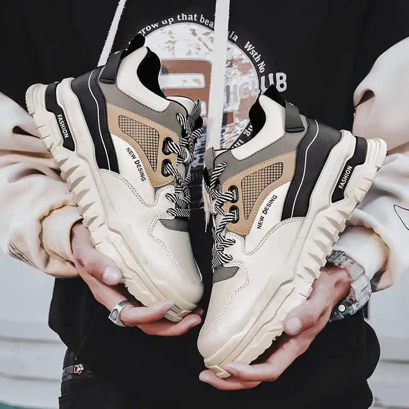 Fashion Long High Sole Casual Shoes Loafers Tennis Man Plus Sizes Man Shoes Sneakers Sport Comfort Snekers Different Tene Deadlift