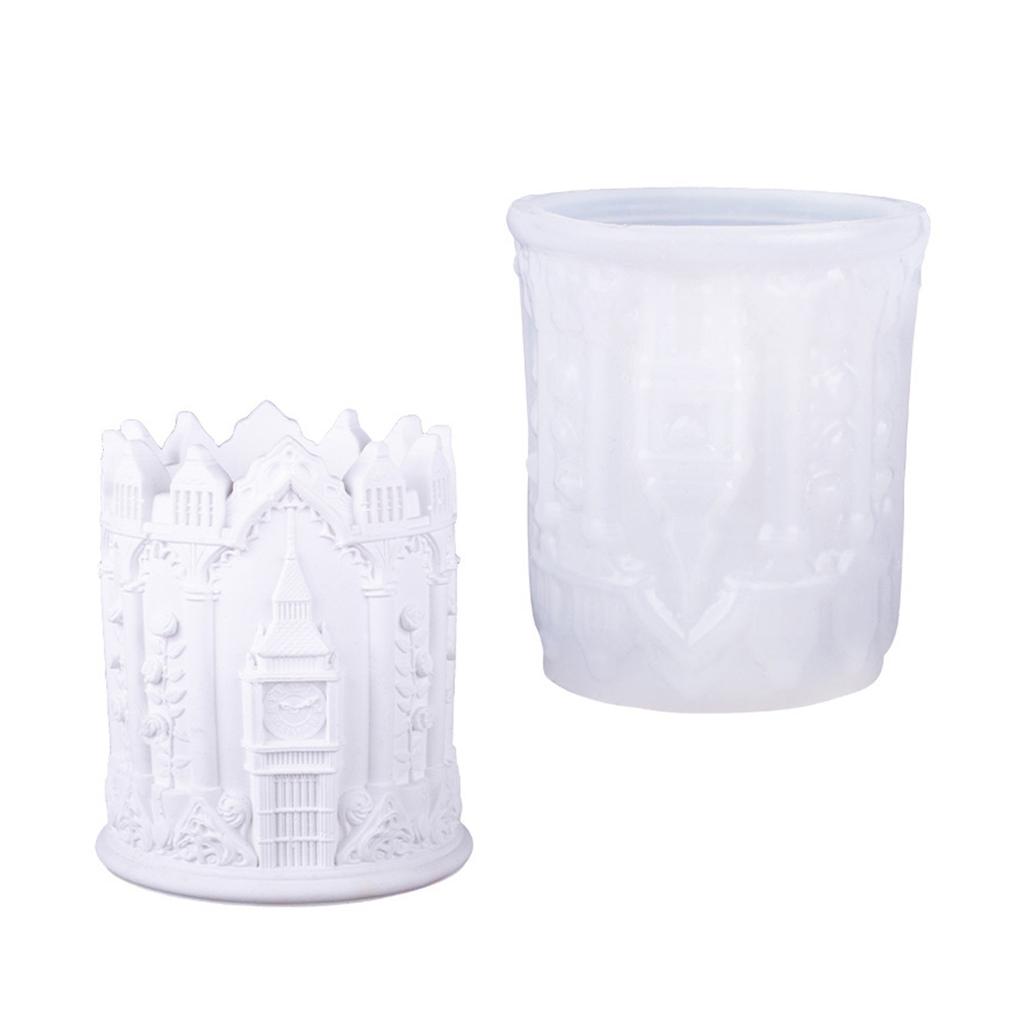 Multipurpose Silicone Mold Big Ben Shape Cement Moulds Resin Candle Cups Mold Decorative Trays Moulds for Projects
