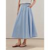 INMAN Women's Casual High-Waist A-Line Midi Skirt