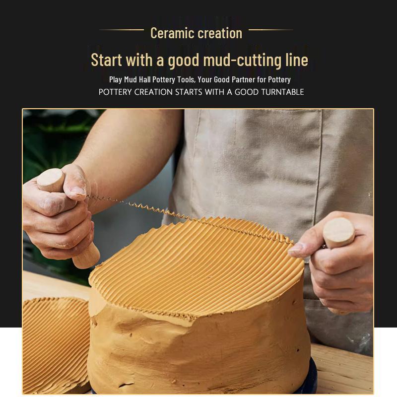 Pottery Tools: Clay Cutting Wire & Rope for Wheel Throwing and Straight Line Cutting