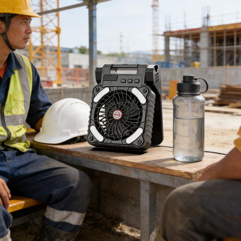 Portable Solar Camping Fan 7800mAh, Rechargeable LED Lantern Fan with 4 Speeds, 90° Folding Powerful Ventilator for Outdoor