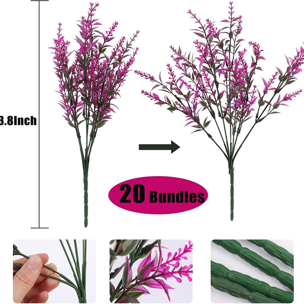 Outdoor Artificial Simulated Green Plants 7 Heads 35 Mesh Lavender Fake Flower Plant Window Decoration Pointed Wheat Ear Handle Bundle