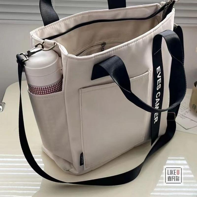 Casual Tote Large Capacity Shoulder Bag Nylon Waterproof Canvas Handbag Simple Fashion Messenger Bags For Schoolgirl
