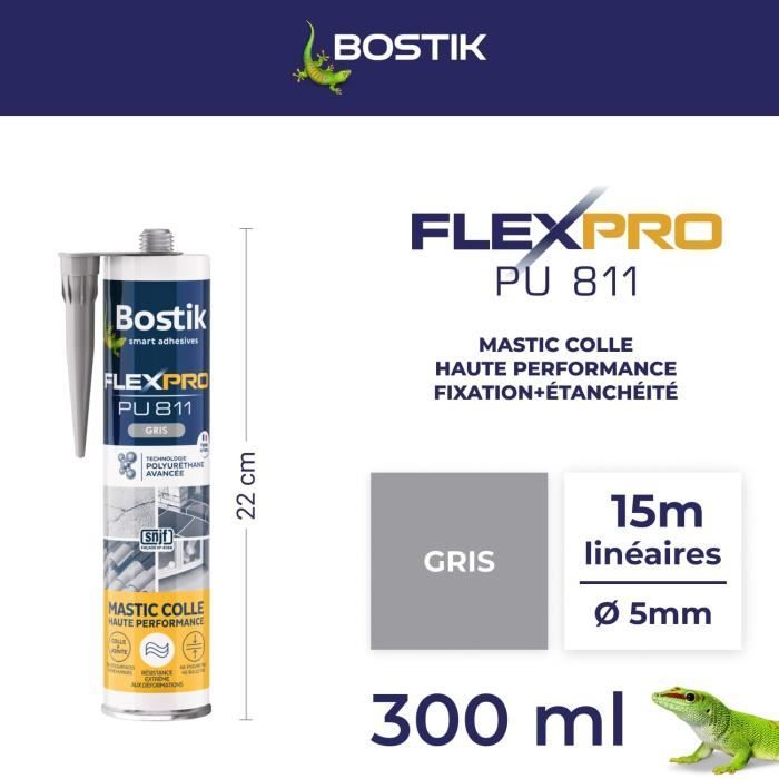 Mastic colle - bostik - pu811 - 300 ml - haute performance - faible en isocyanate