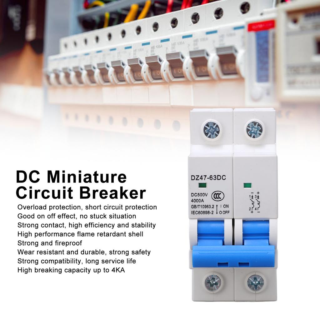 Miniature Circuit Breaker Upgraded 2P 500V   for Solar PV System Panels Grid