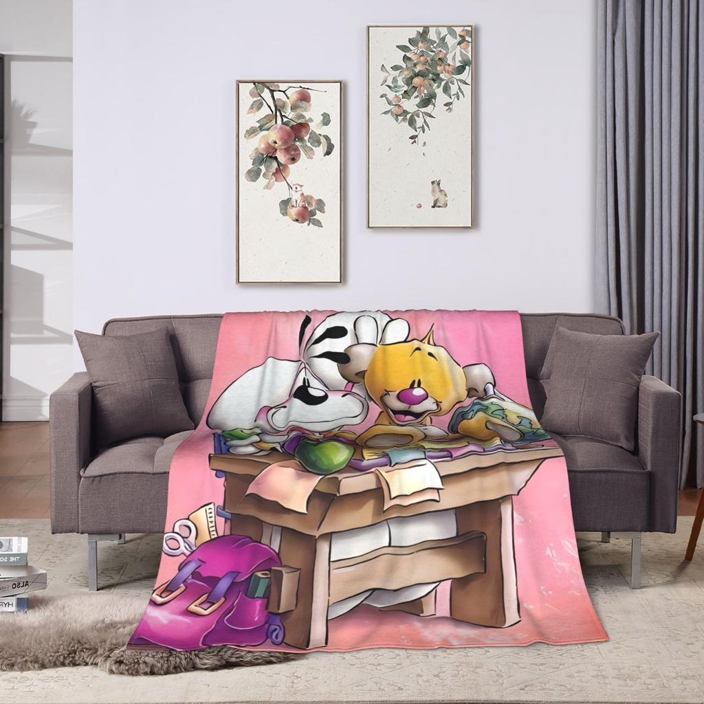 Cartoon Studying Diddl Blanket Quality Super Soft Throw Blanket Winter Boy Girl Living Room Pattern Bedspread