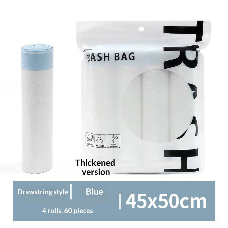 Drawstring Trash Bags Thickened Disposable Kitchen Garbage Can Liners With Handle For Home Office