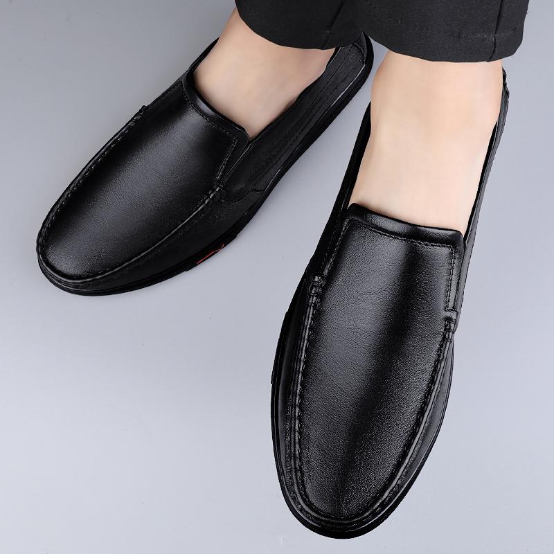 Zapatos de cuero suave para hombre Zapatos de conducción casuales Zapatos casuales de cuero para negocios para hombre Zapatos sin cordones de cuero genuino para hombre