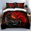 Dragon Yin Yang Art Decor Soft Comfortable Duvet Cover Bedding Set Included 1*Duvet Cover & 2*Pillowcases, Gift