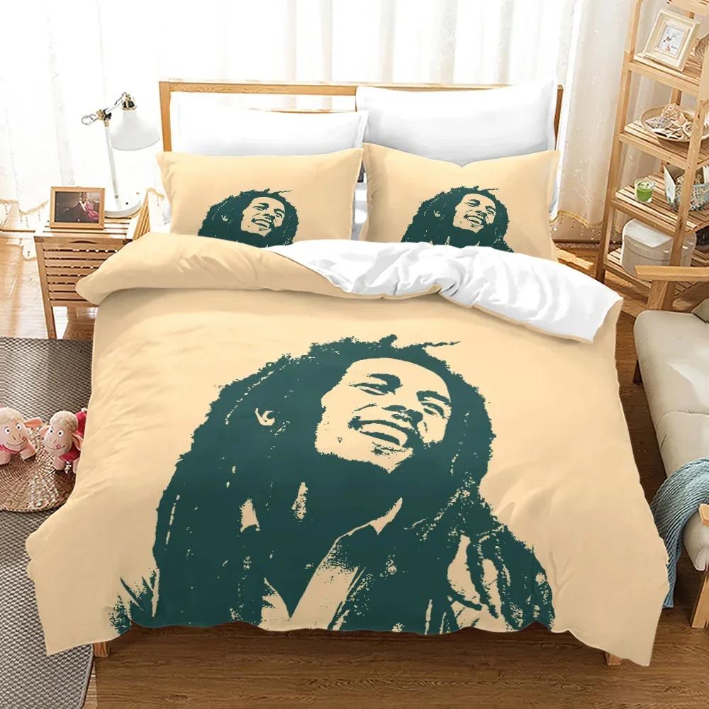 Luxury New 3D Print Bob Marley Singerbedding Set Duvet Cover Custom Bed Quilt Cover For Kids Boy Adults Bedclothes