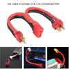 Dns   T Plug 2 Male To T Plug 1 Female Power Cable Silicone Wire for 2-6S   Battery