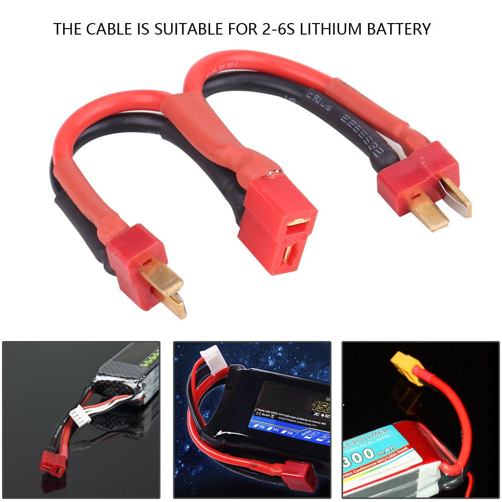 Dns   T Plug 2 Male to T Plug 1 Female Power Cable Silicone Wire for 2-6S   Battery