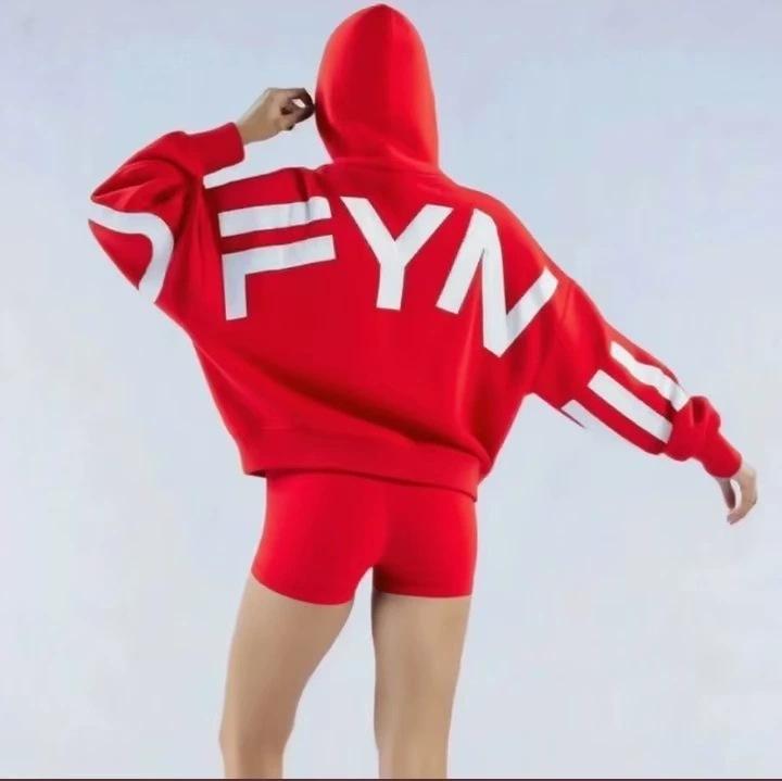 Women's Hooded Long Sleeve Sweatshirt Loose Fit Loungewear Letter Print Pullover Hoodie