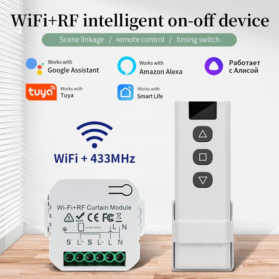 Smart Home WiFi Curtain Controller: Timed Voice & Tubular Motor Switch