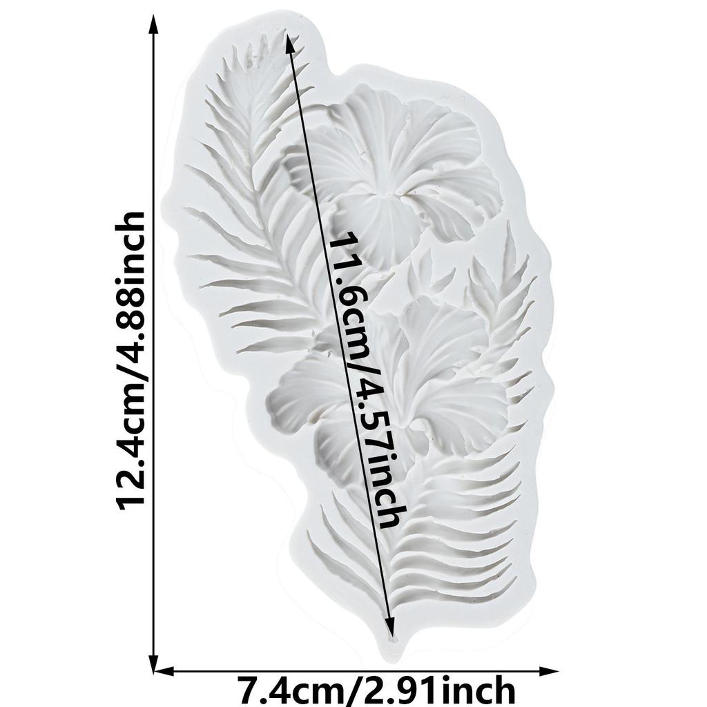 Hibiscus Flower Silicone Molds Leaf Fondant Mold Cake Decorating Tools Cupcake Topper Candy Chocolate Gumpaste Mold