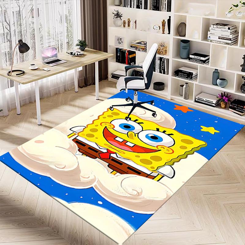 1pc Spongebob Squarepants Carpet for Playroom Bedroom Living Room Sofa Home Decor,kids Game Area Rug Non-slip Floor Mat Y7295