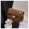 2024 New Women's Bag Casual Texture Solid Color Diamond Chain Small Bag Women's Fashion Shoulder Crossbody Small Square Bag Trendy Black