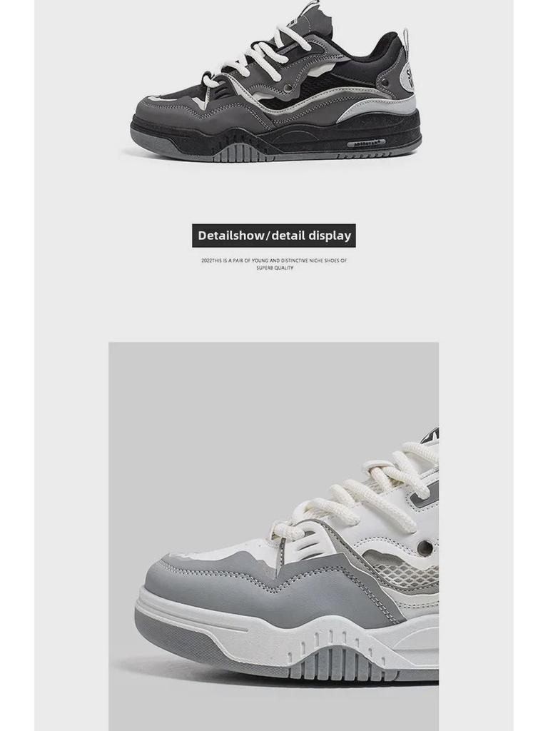 Men's Retro Casual Height-Boosting Non-Slip Sneakers - Spring & Autumn 2025 Hong Kong Style