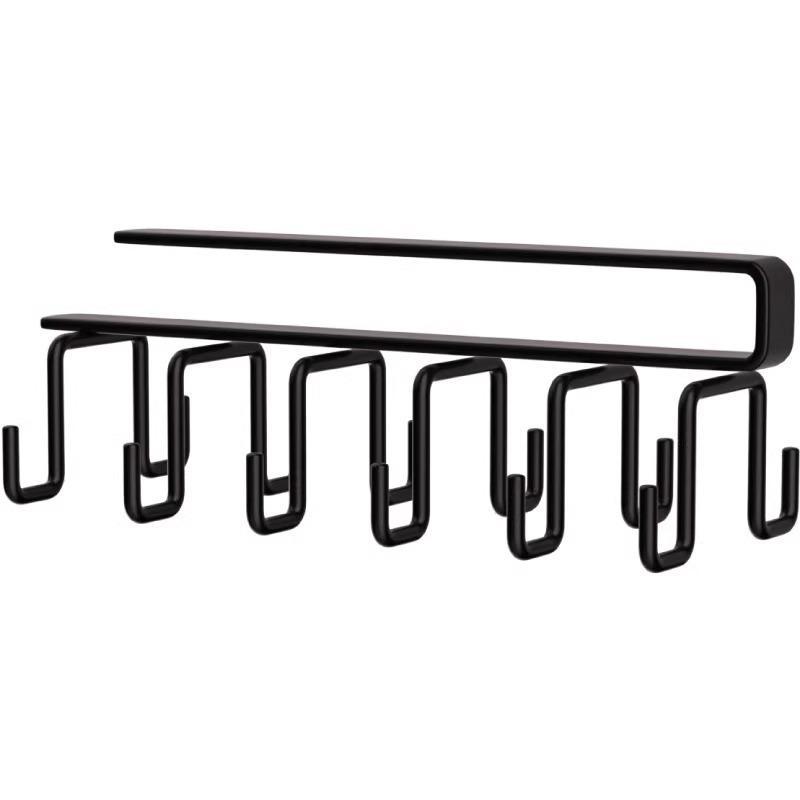 12 Hooks Kitchen Cup Kitchenware Storage Rack Long Row Cap Bag Tie Scarf Organizer Hanger Cupboard Holder Dormitory Rack