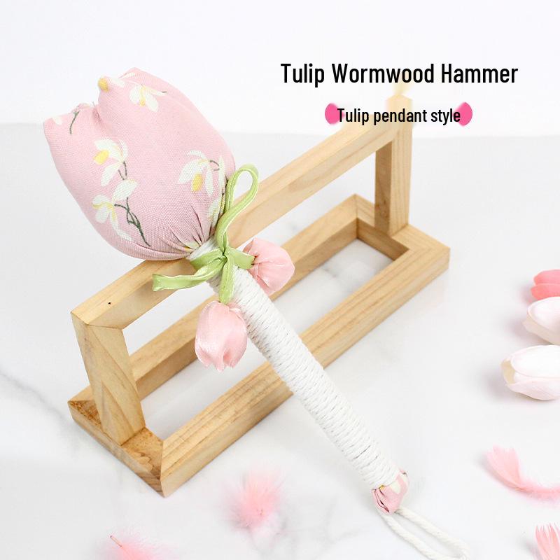 Brocade Tulip Mugwort Health Hammer: Exquisite Meridian Massage Hammer, Perfect Gift for Girls.