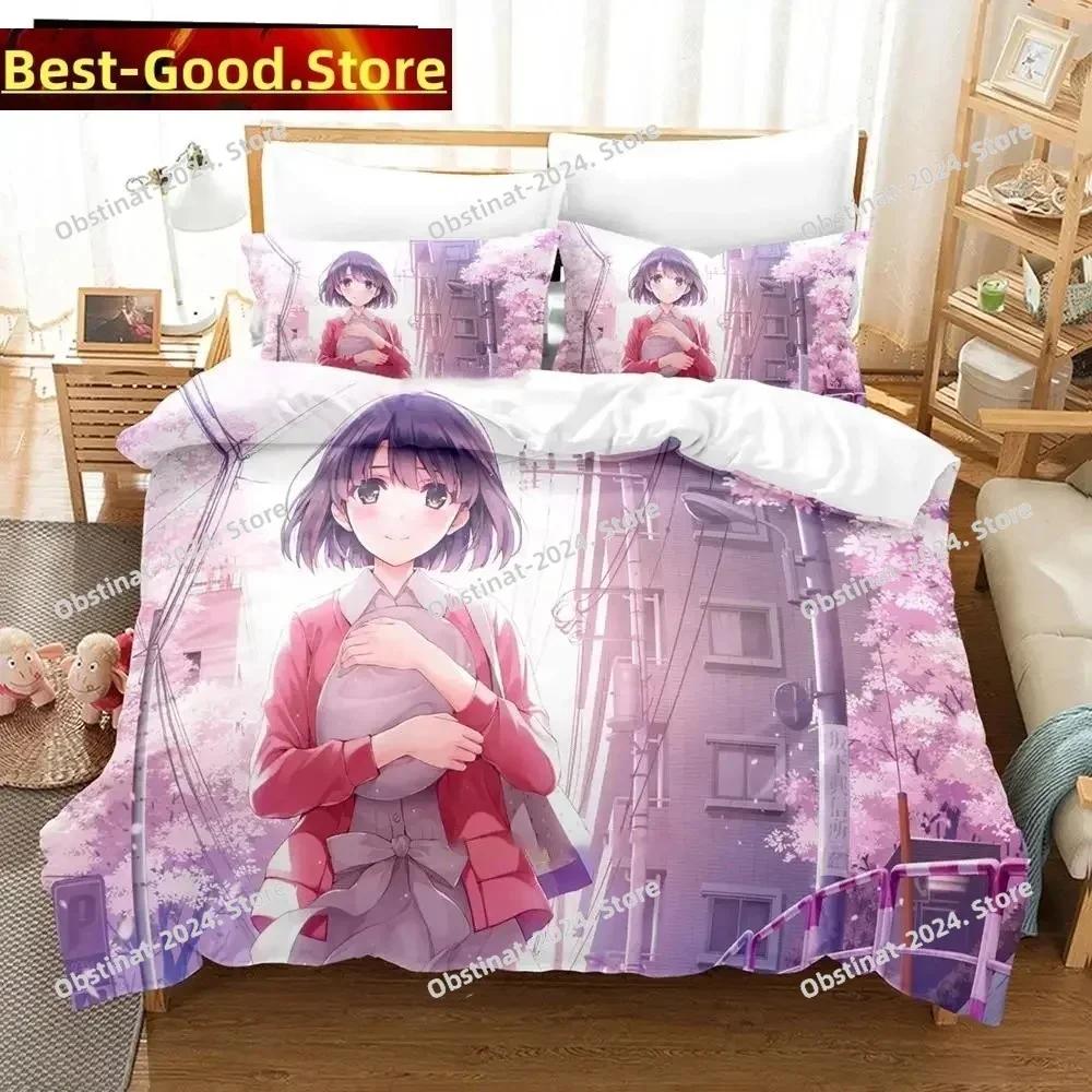 3D Print Anime Saekano Megumi Kato Bedding set Printed Duvet Cover Pillowcase Single Double Queen Super King Size Sets
