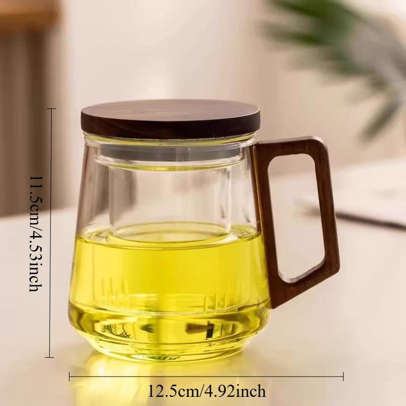 

470ml Men s Tea Cup Tea Separation Cup Office Glass Tea Cup Large Capacity Drinking Utensils Household Mug with Handle 470ml