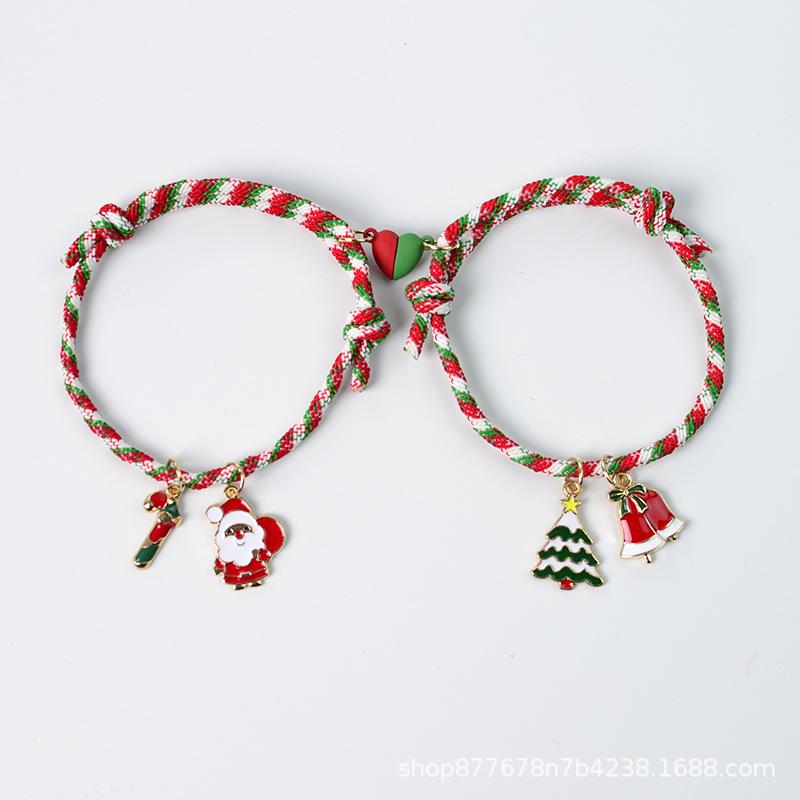 "Hot-Selling Christmas Love Magnet Couple Bracelet – Perfect Gift for Girlfriends"